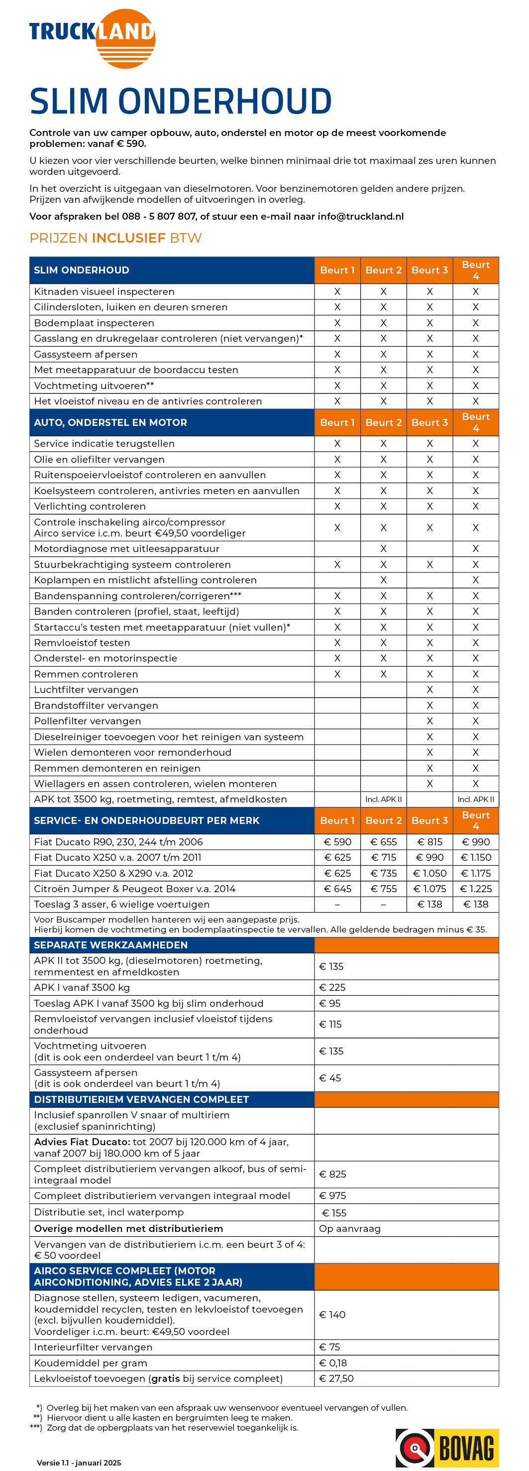 Mobiel Slim camper onderhoud en reparatie bij truckland